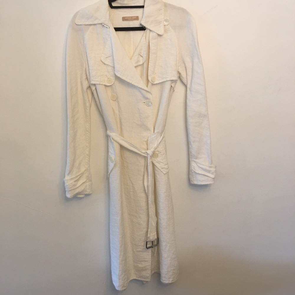 Michael Kors White Cotton/Linen Trench Sz 2